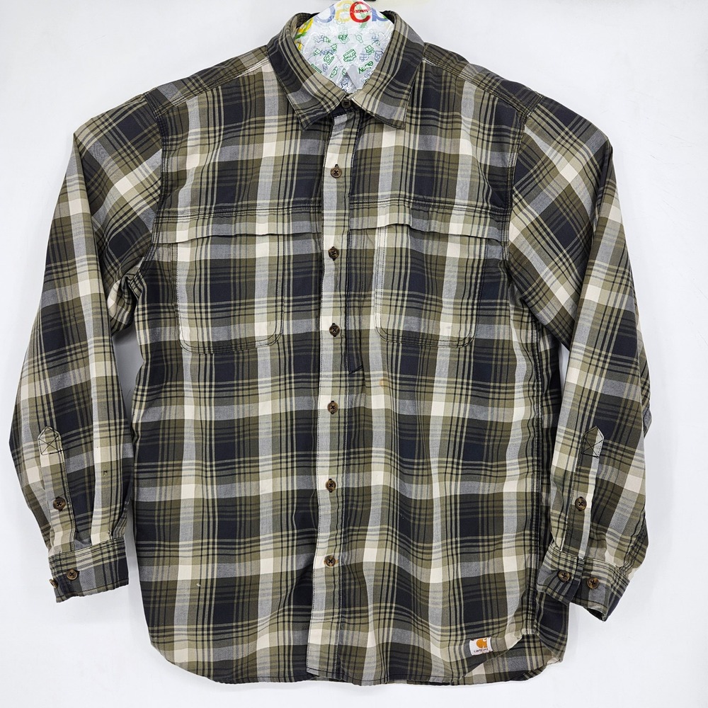 Carhartt Shirt Mens Large‎ Button Down Plaid Long Sleeve Workwear Relaxed Fit